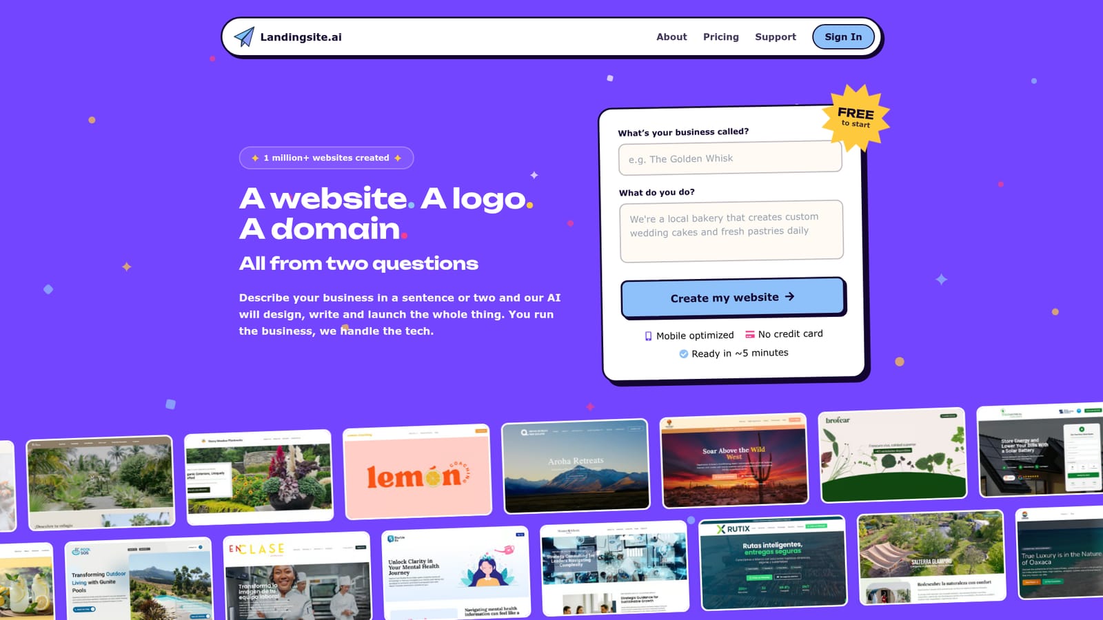 Landingsite — Describe your business