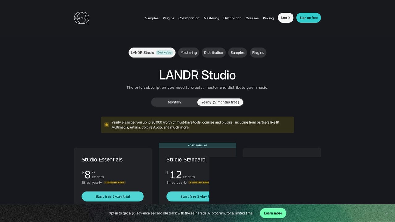 LANDR — Choose a purchase route