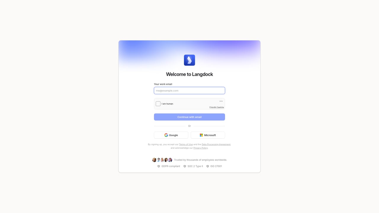 Langdock — Start a free trial workspace