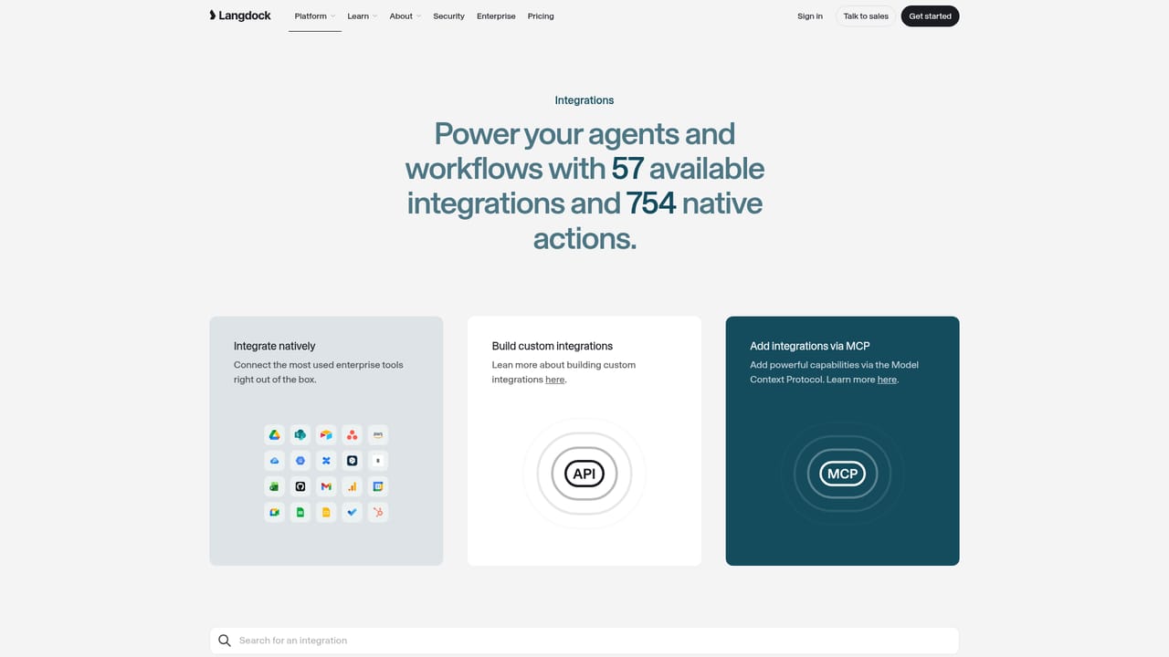 Langdock — Configure models and integrations