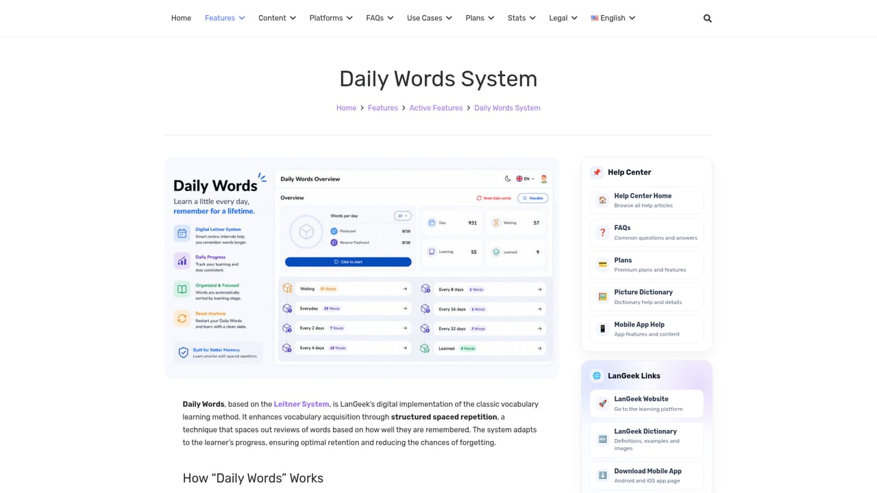 LanGeek — Run your daily review