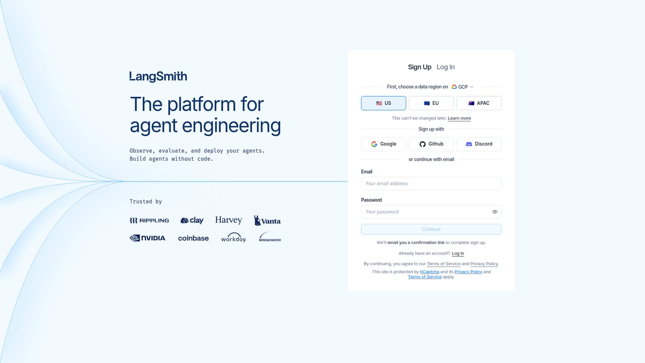 LangSmith Evaluations — Create a LangSmith account