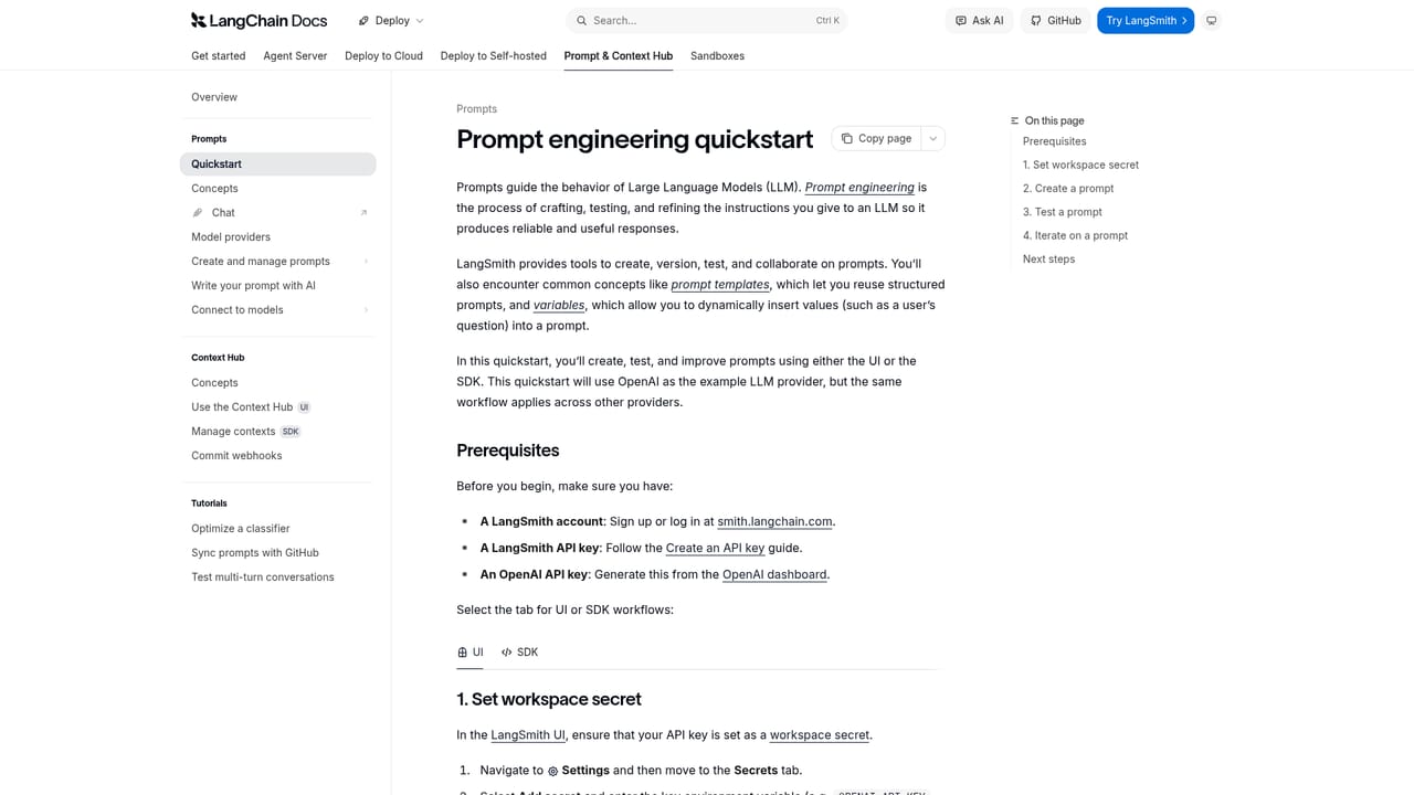 LangSmith Evaluations — Iterate on a prompt