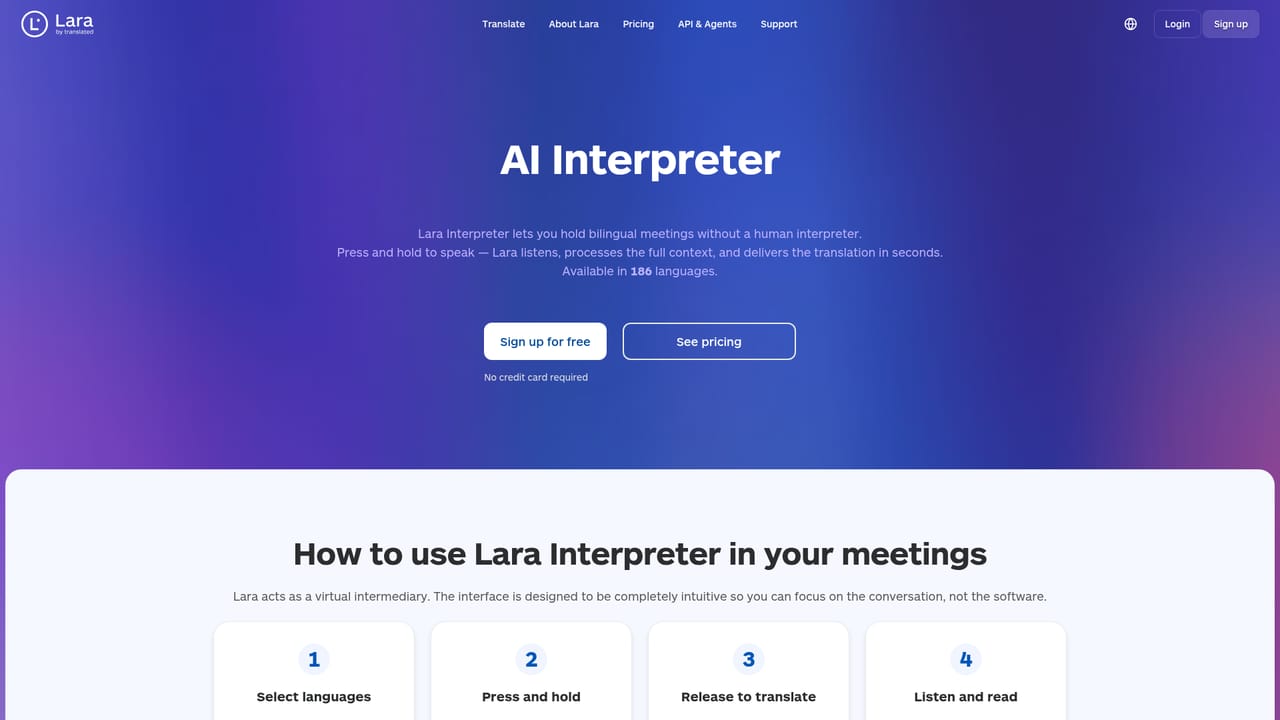 Lara Translate — Try the live interpreter for conversations