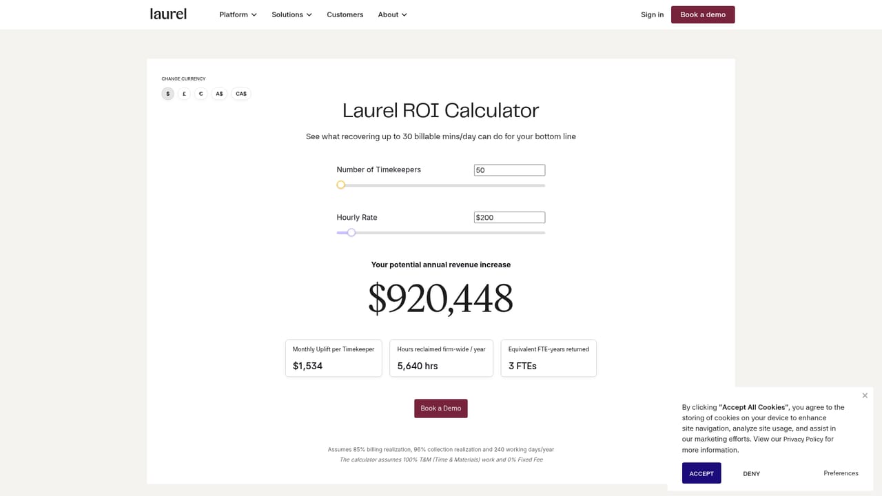 Laurel — Estimate the return for your firm