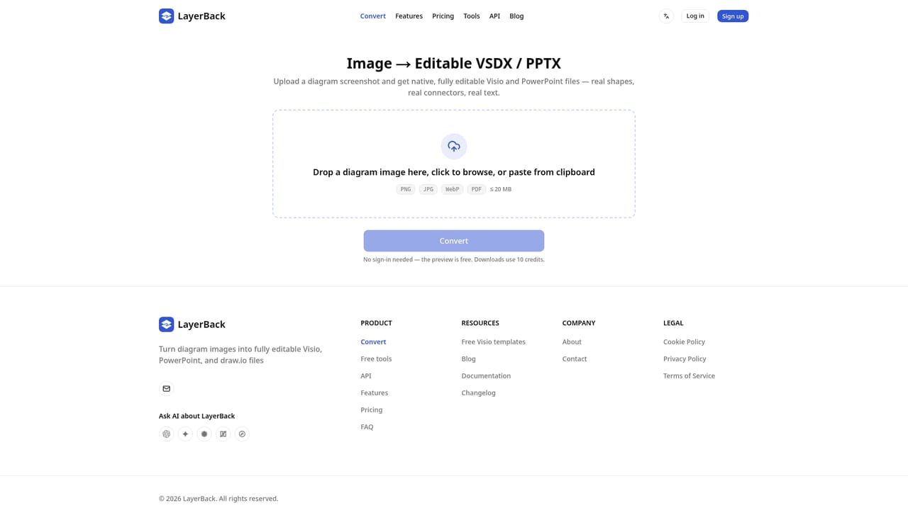 LayerBack — Upload your diagram