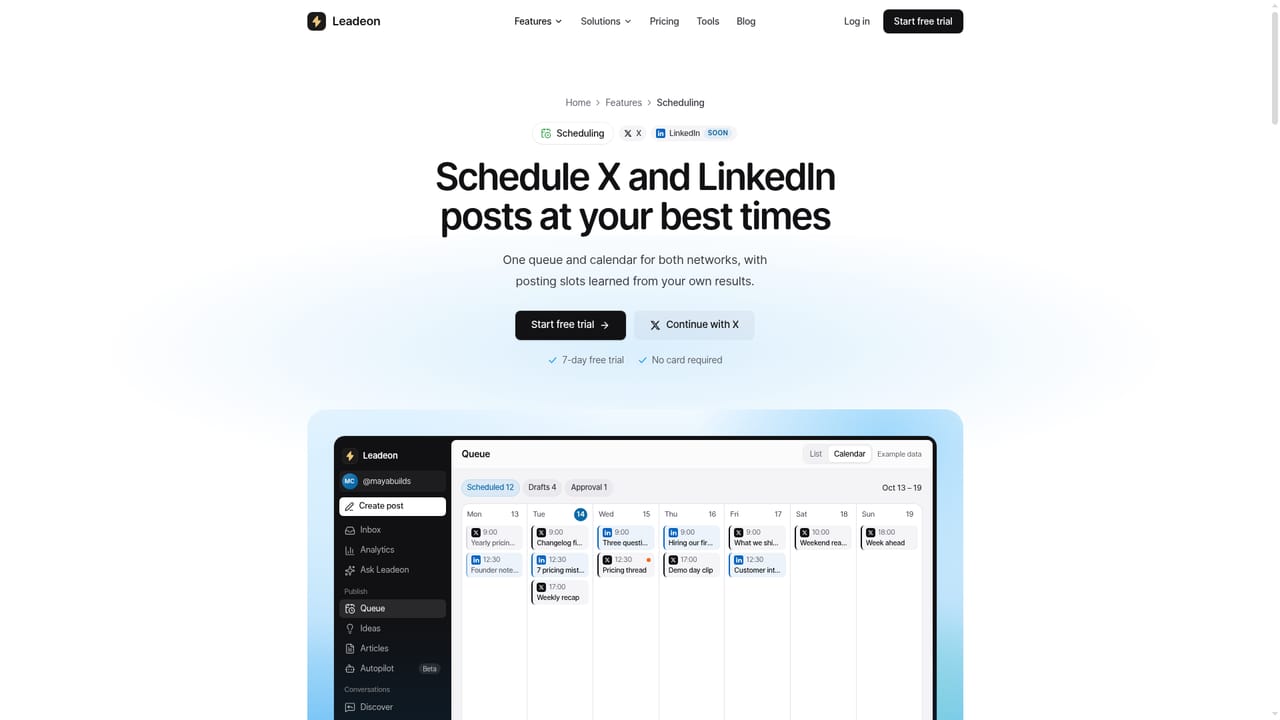 Leadeon — Fill the queue and schedule posts