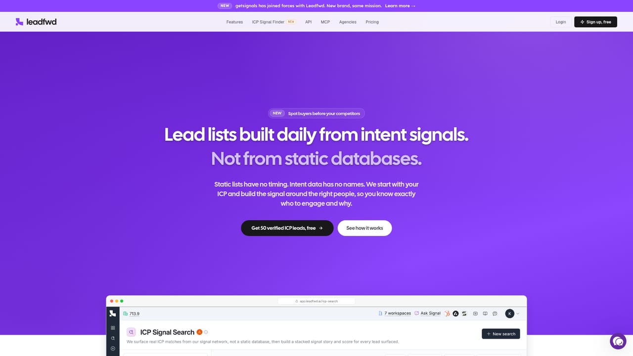 Leadfwd — Describe your ICP and run the first search