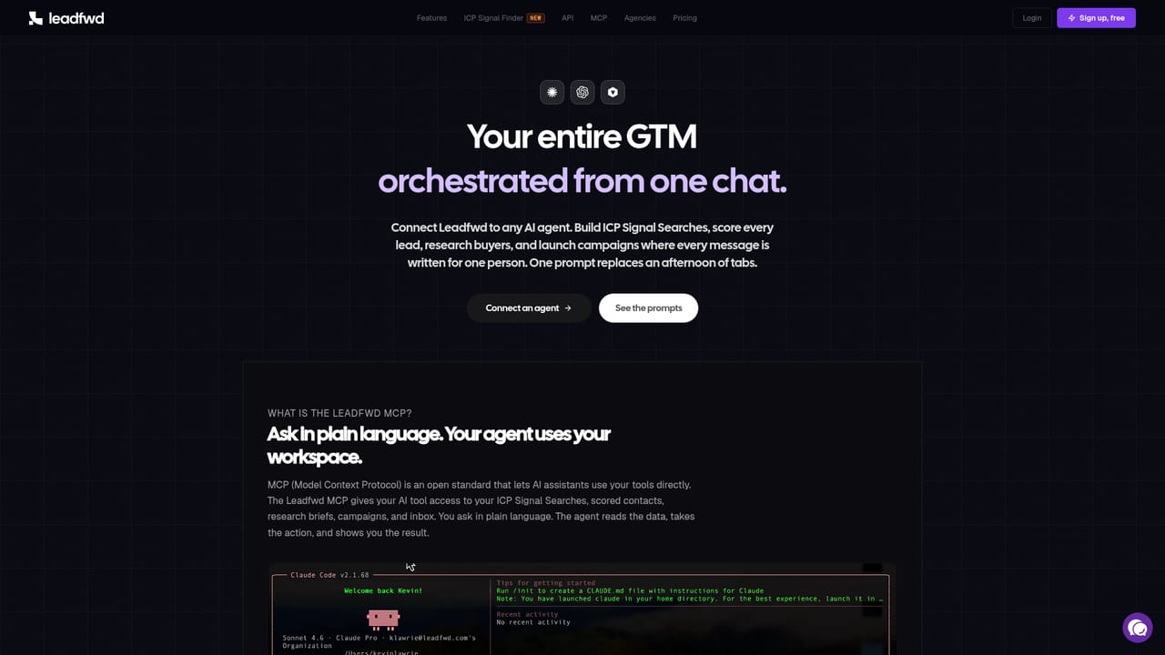 Leadfwd — Connect an AI agent through MCP