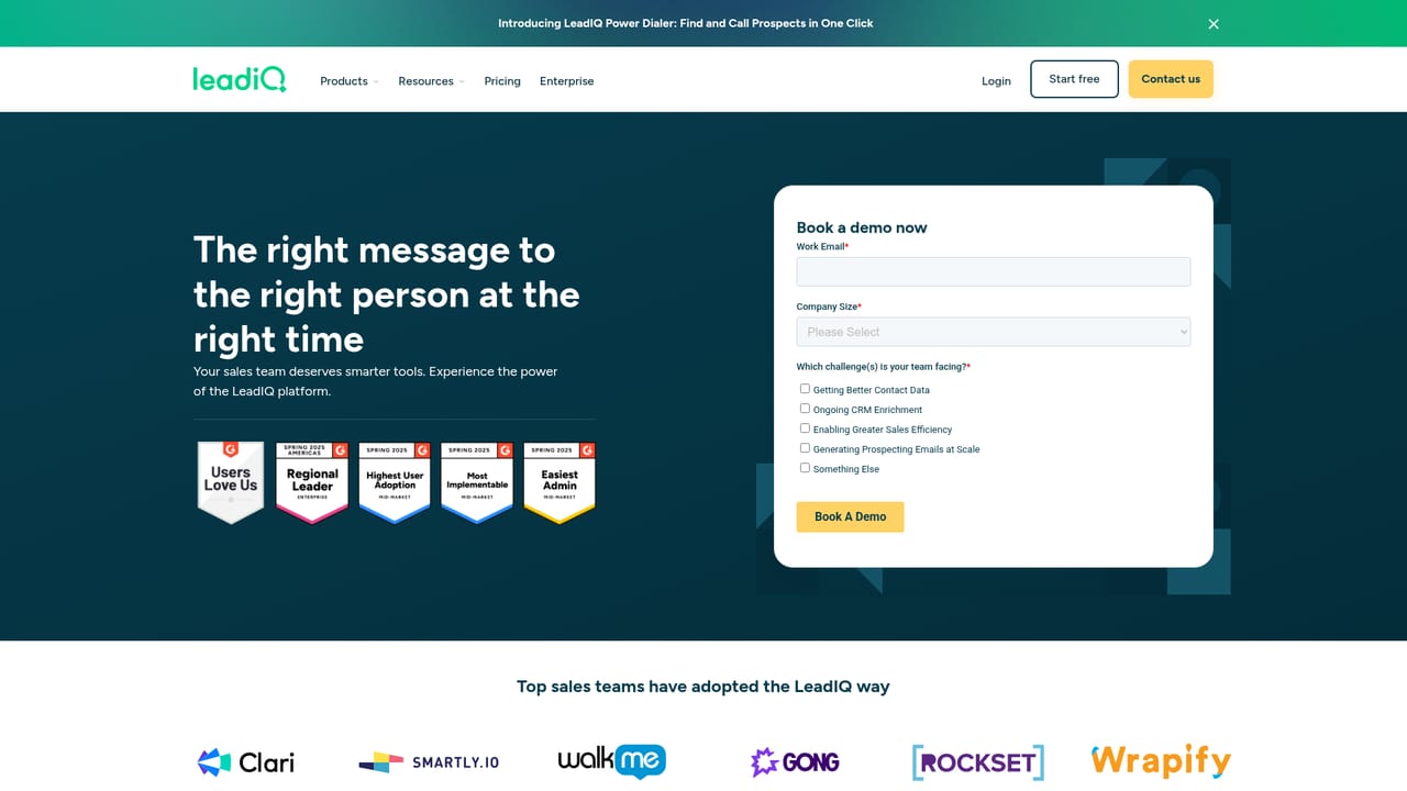LeadIQ — Book a walkthrough of the platform