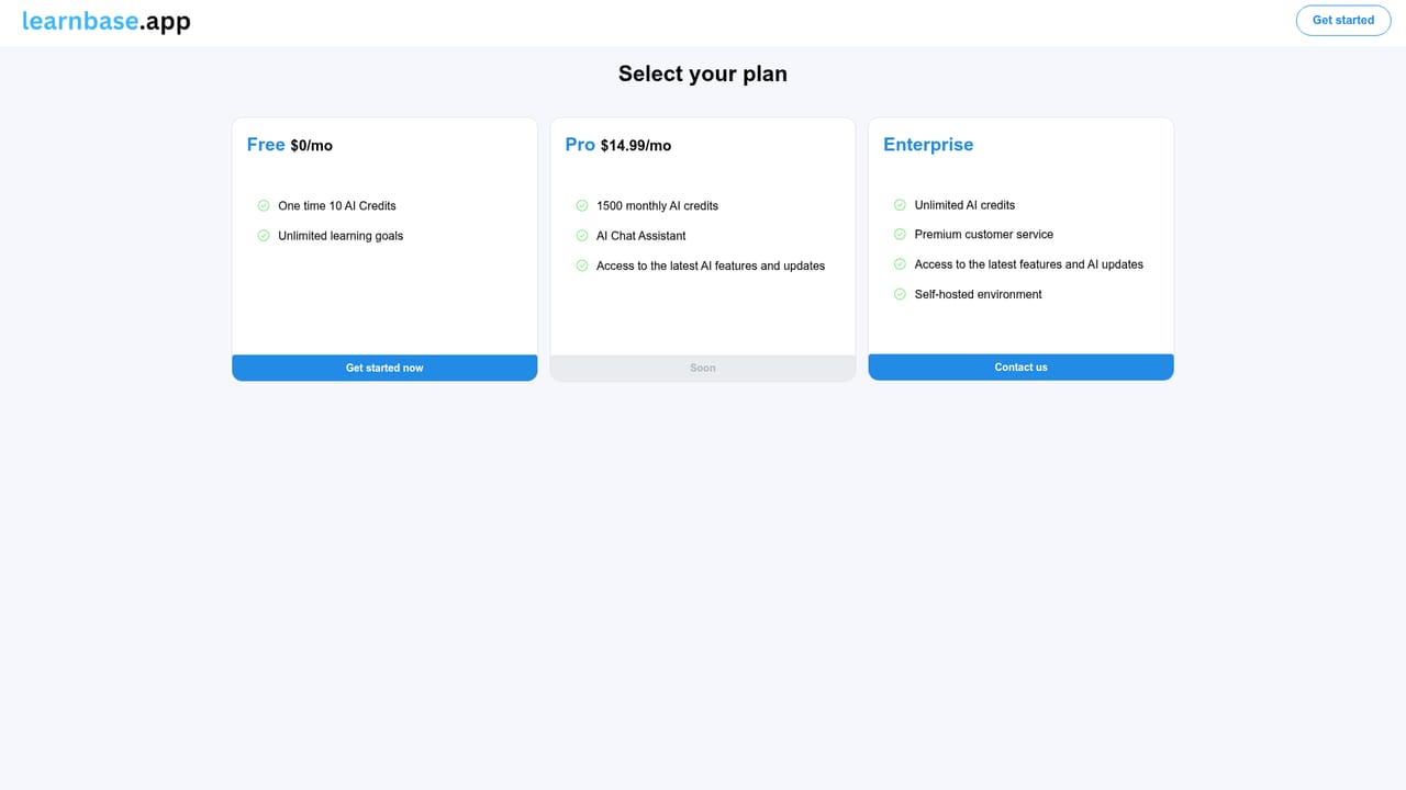 Learnbase — Review pricing before scaling AI use