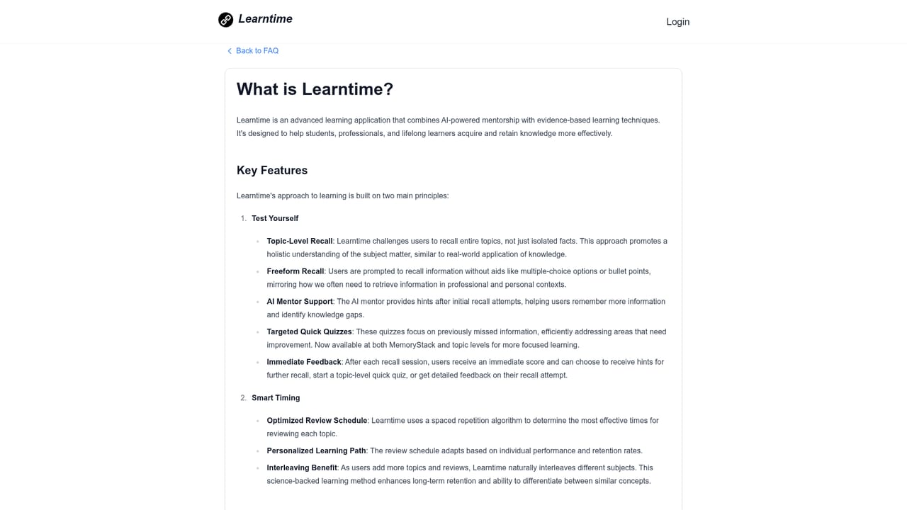 Learntime — Capture material into topics