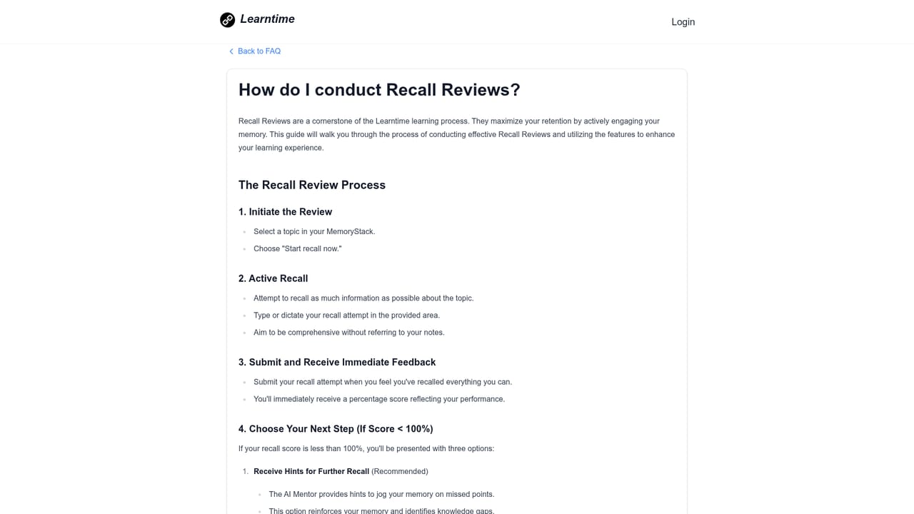 Learntime — Run your first recall session