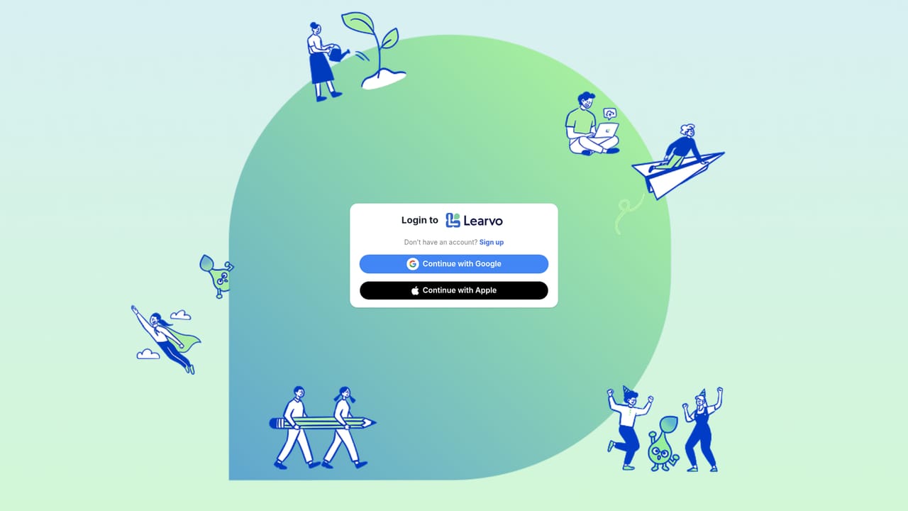 Learvo — Create an account in the web app