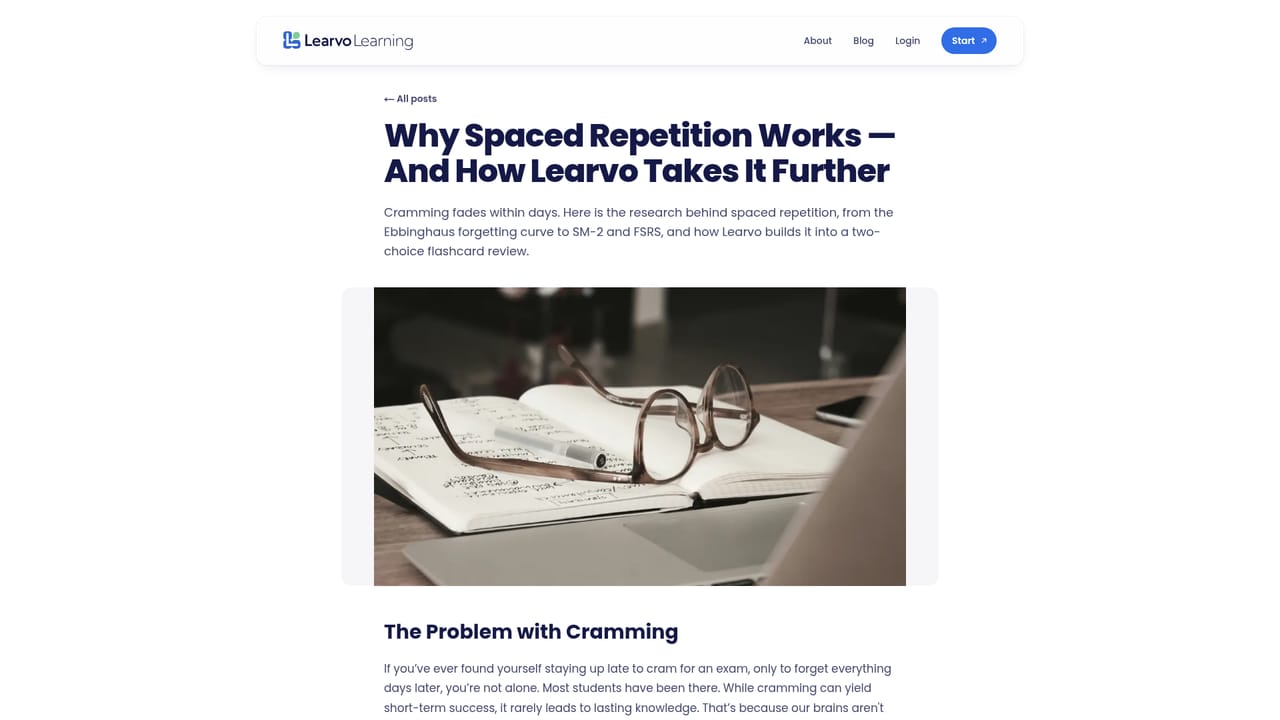 Learvo — Switch on Repetition Mode