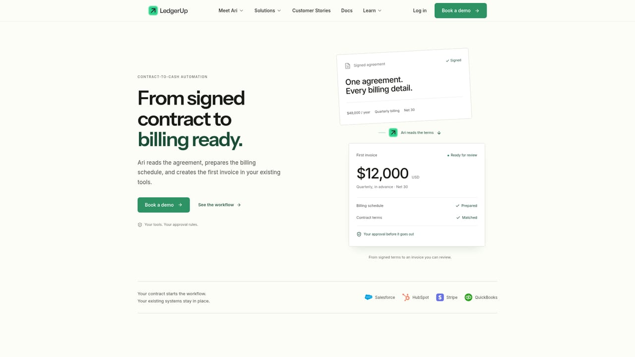 LedgerUp — Review the contract-to-cash workflow