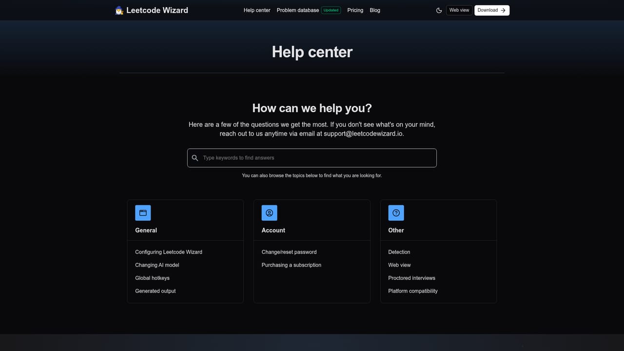 Leetcode Wizard — Check the help centre for detection and pricing questions