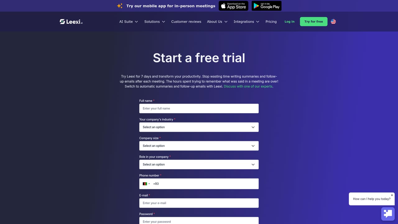Leexi — Book a demo and open your trial