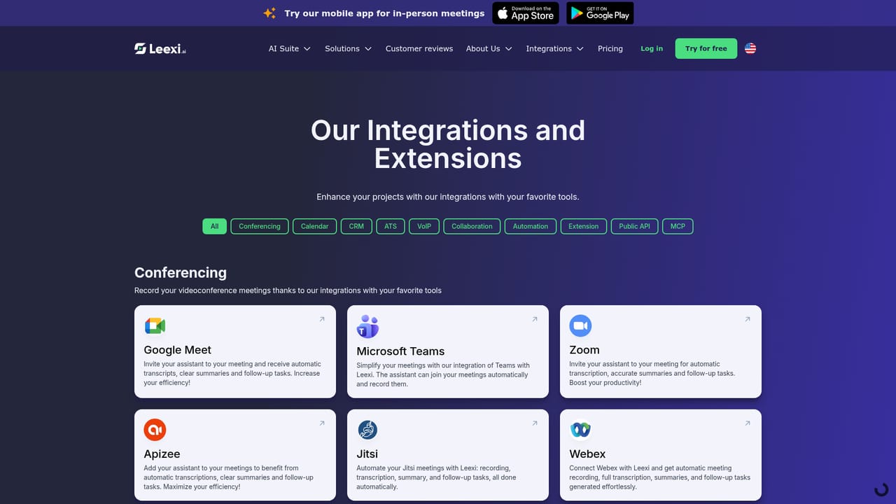 Leexi — Attach your business tools