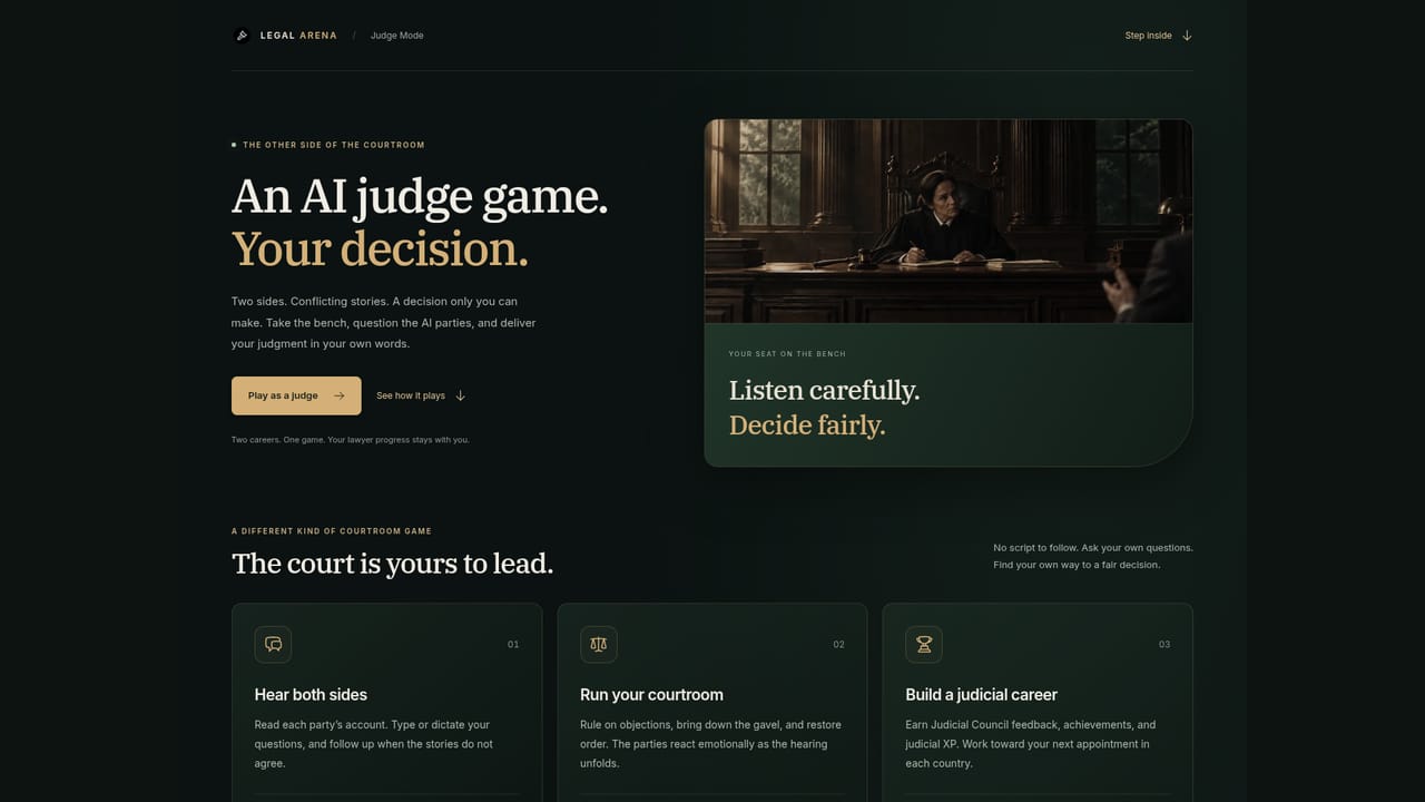 Legal Arena — Take the bench in Judge Mode
