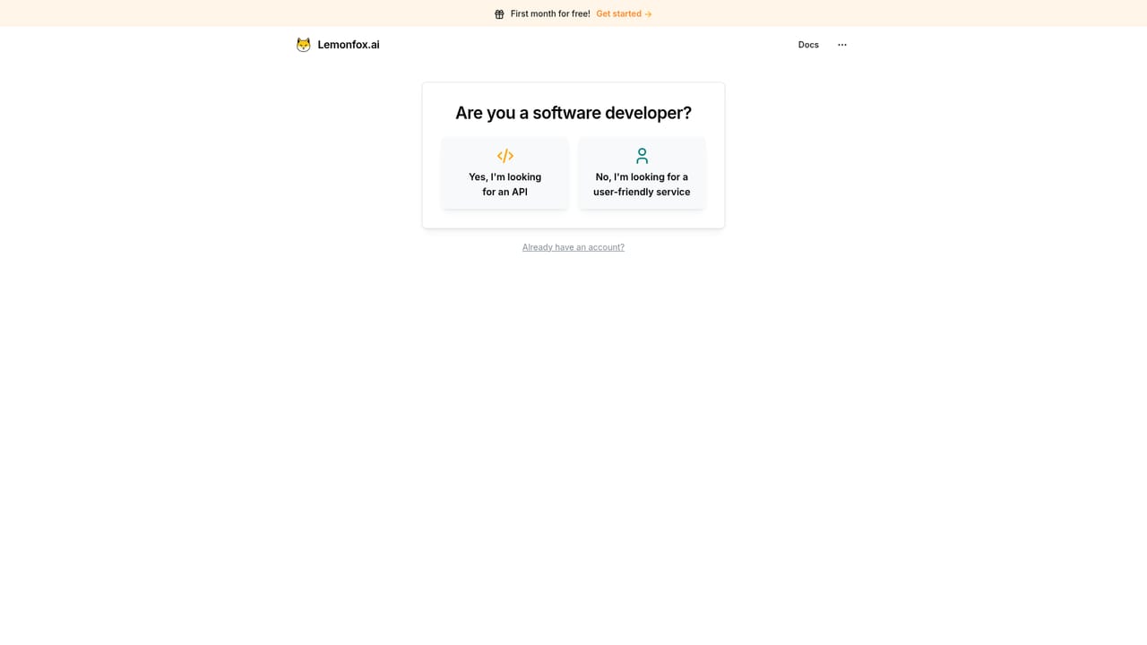 Lemonfox — Generate an API key