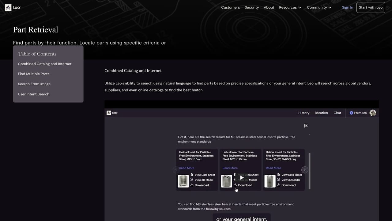 Leo.AI — Search for parts