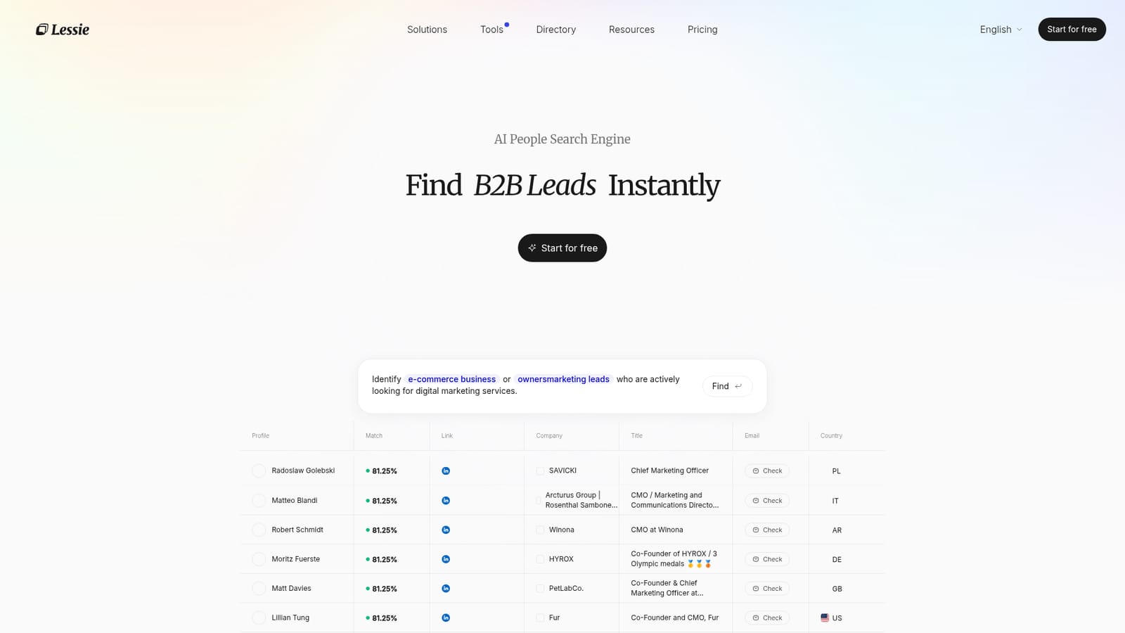 Lessie AI — Open the app and create a free account