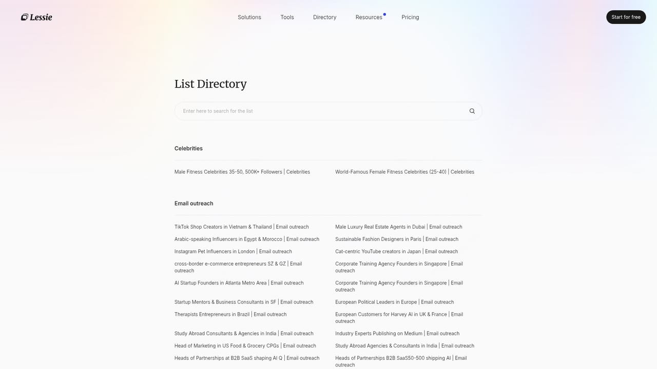 Lessie AI — Save results and move to outreach