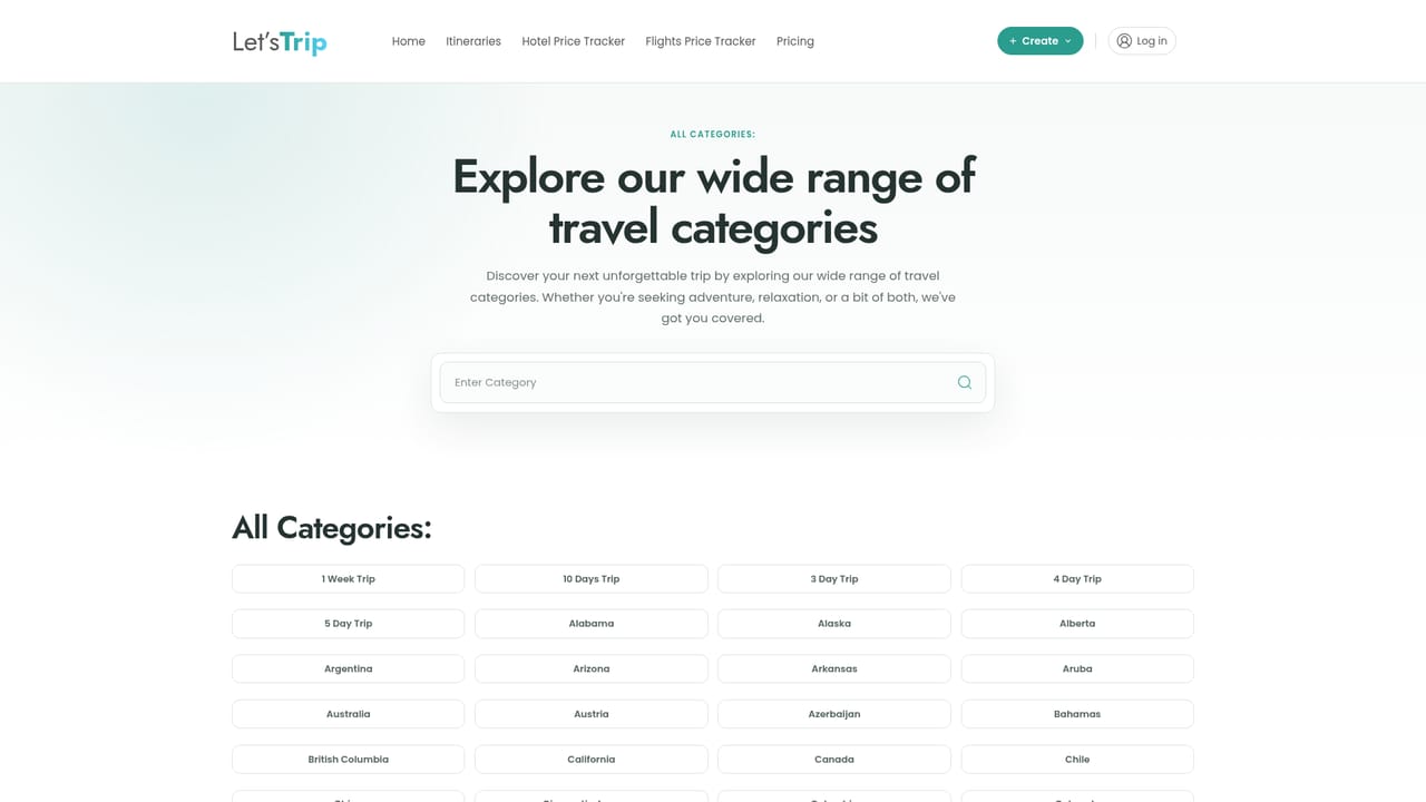 Let's Trip — Borrow ideas from published itineraries
