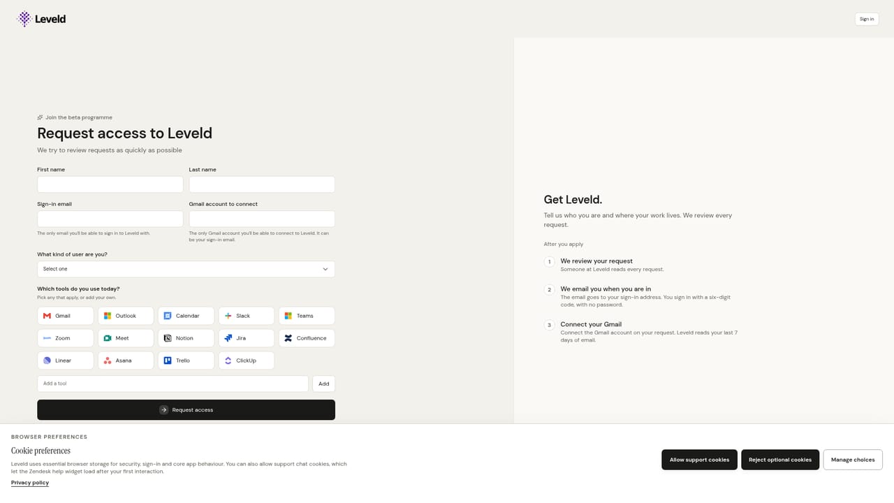 Leveld — Request beta access