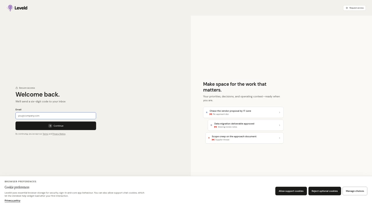 Leveld — Sign in with an emailed code