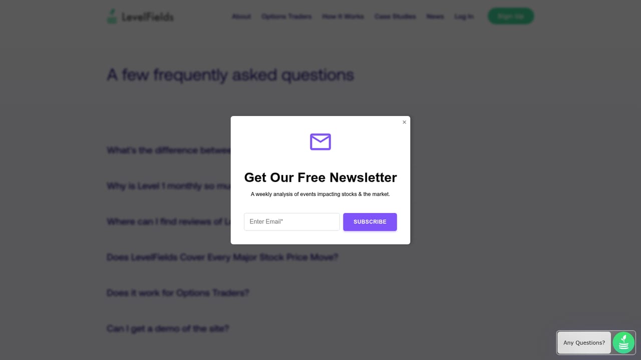 LevelFields — Review the FAQ and premium tier