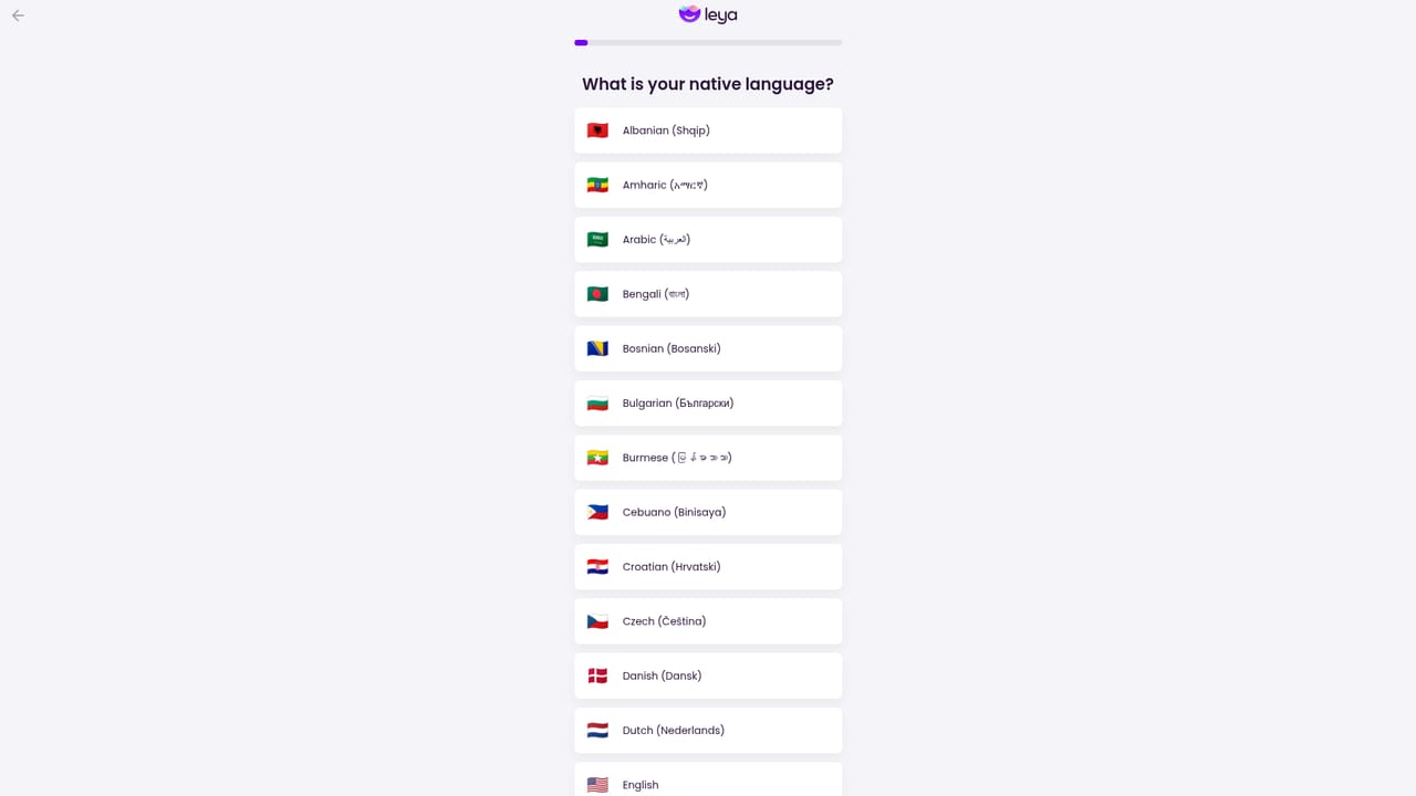 Leya AI — Take the onboarding quiz