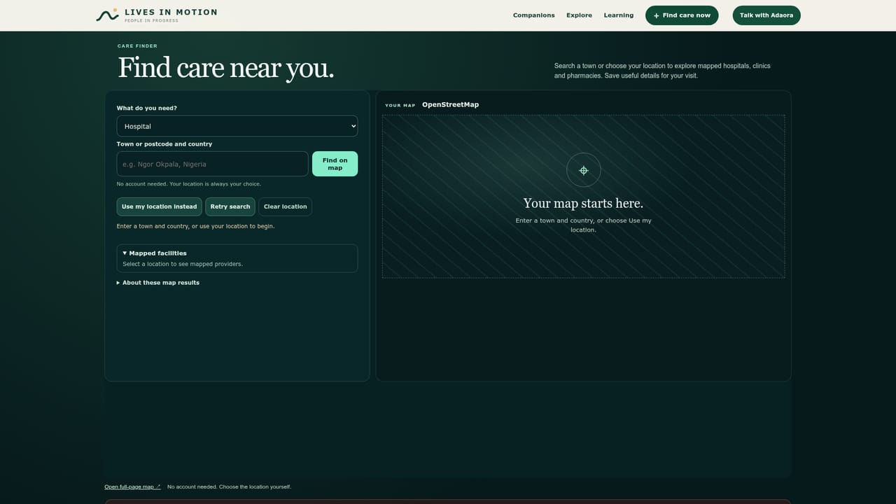 LIM Companions — Find care without chatting