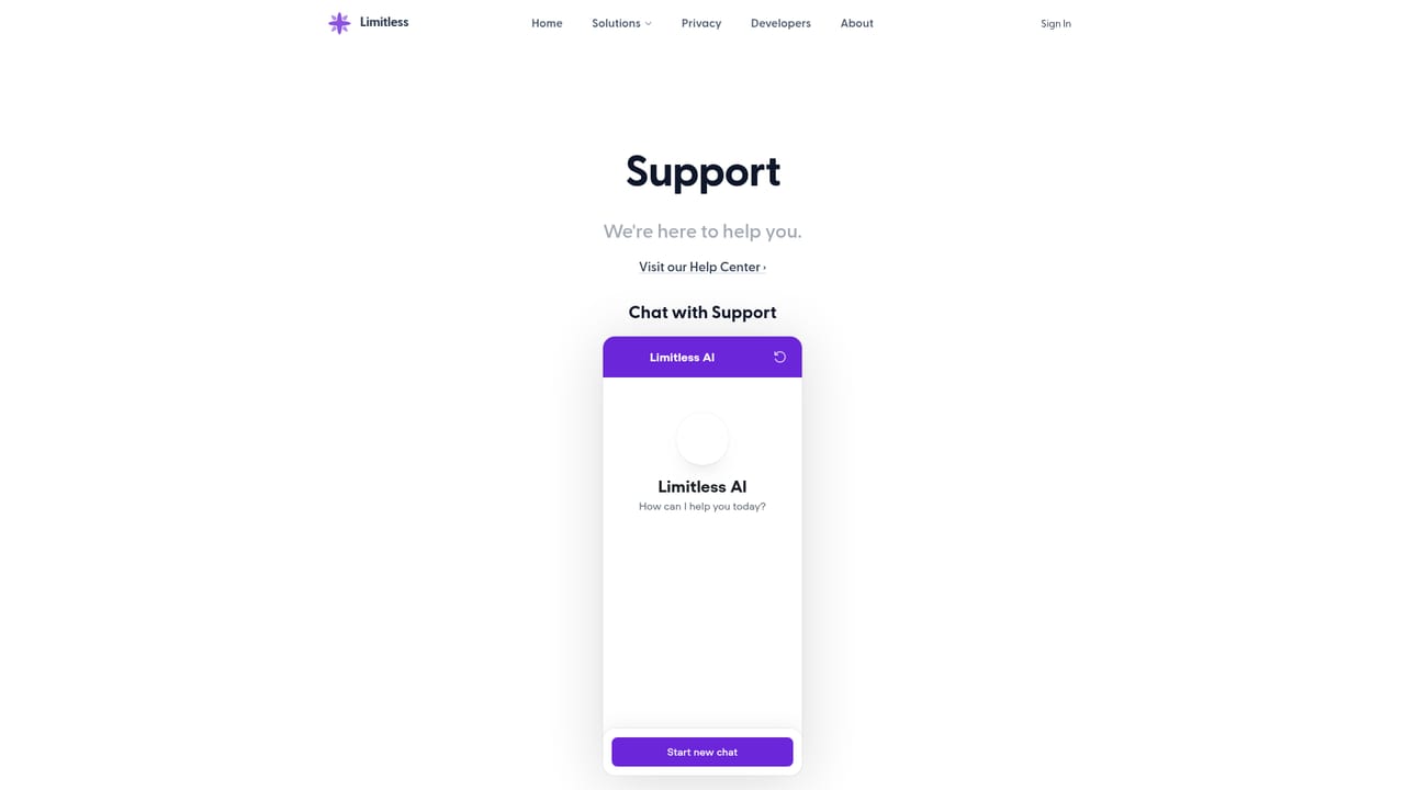 Limitless — Contact support with remaining questions
