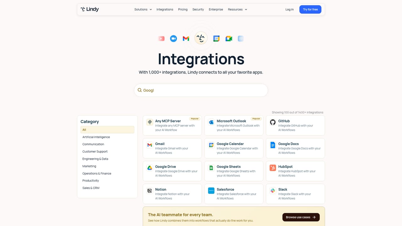 Lindy — Connect the tools your team already uses