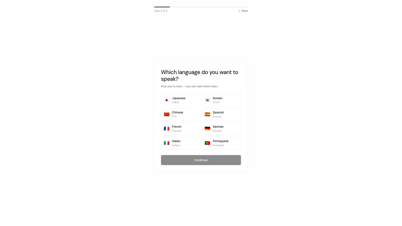 Lingle — Start from the onboarding flow