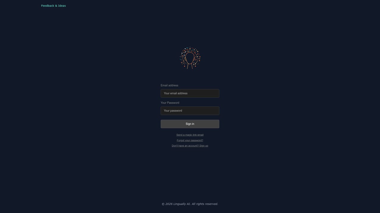 Lingually — Return and log in