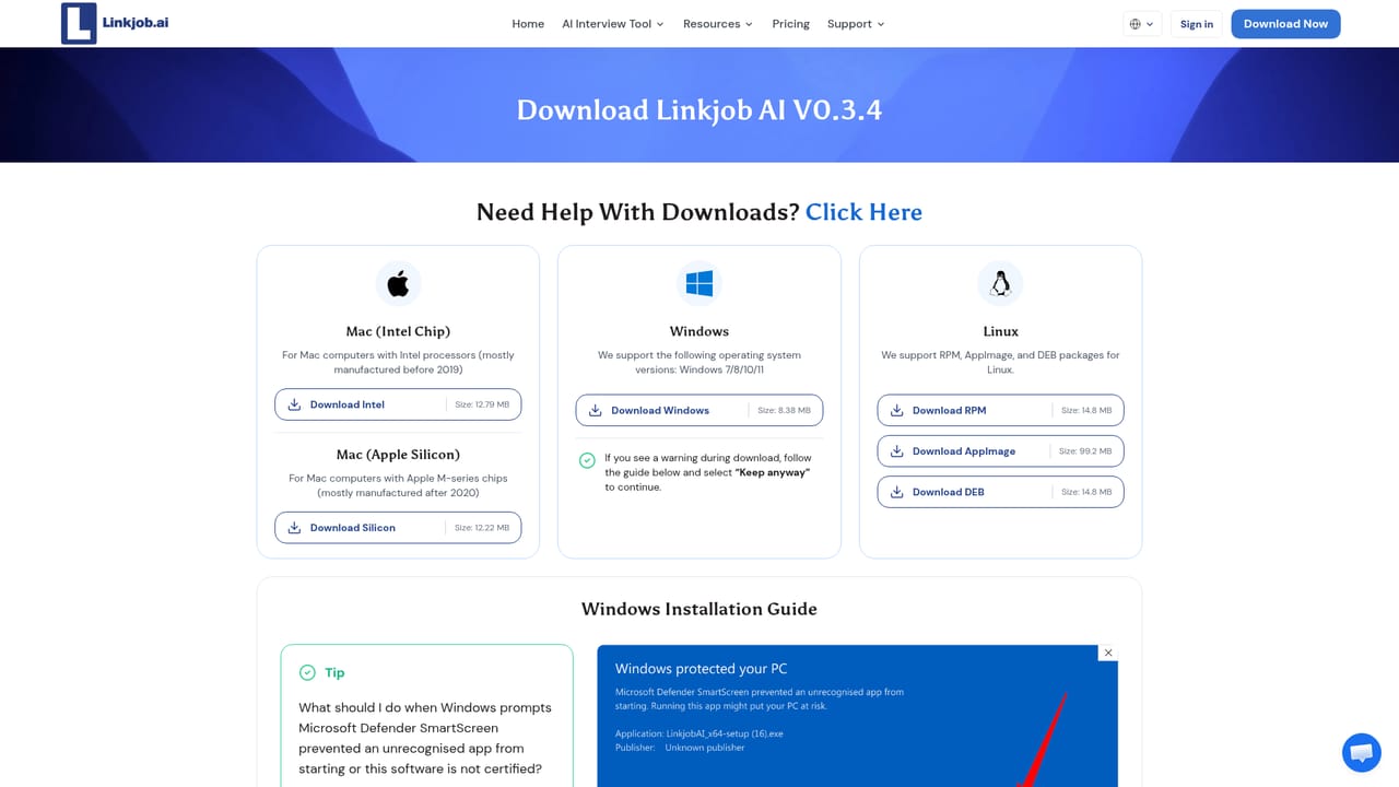 Linkjob — Download and install the desktop app