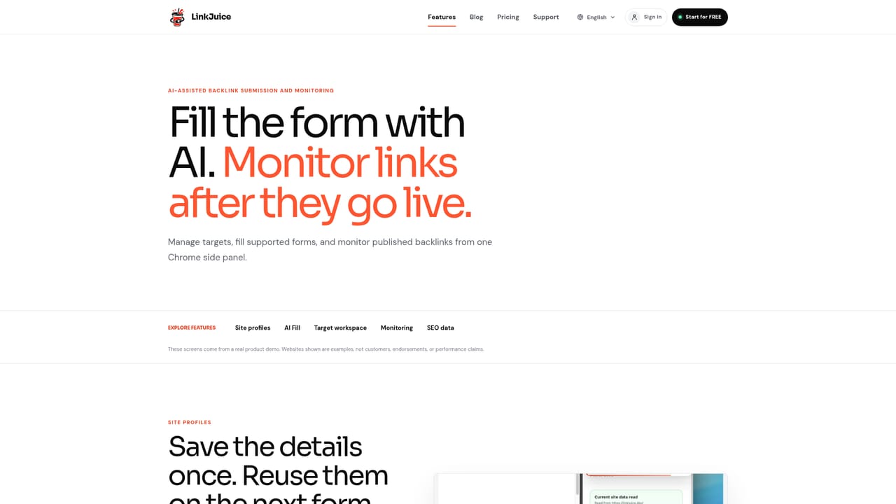 LinkJuice — Save the published URL and verify later