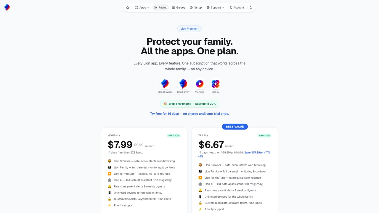 Lion Browser — Check pricing for the apps