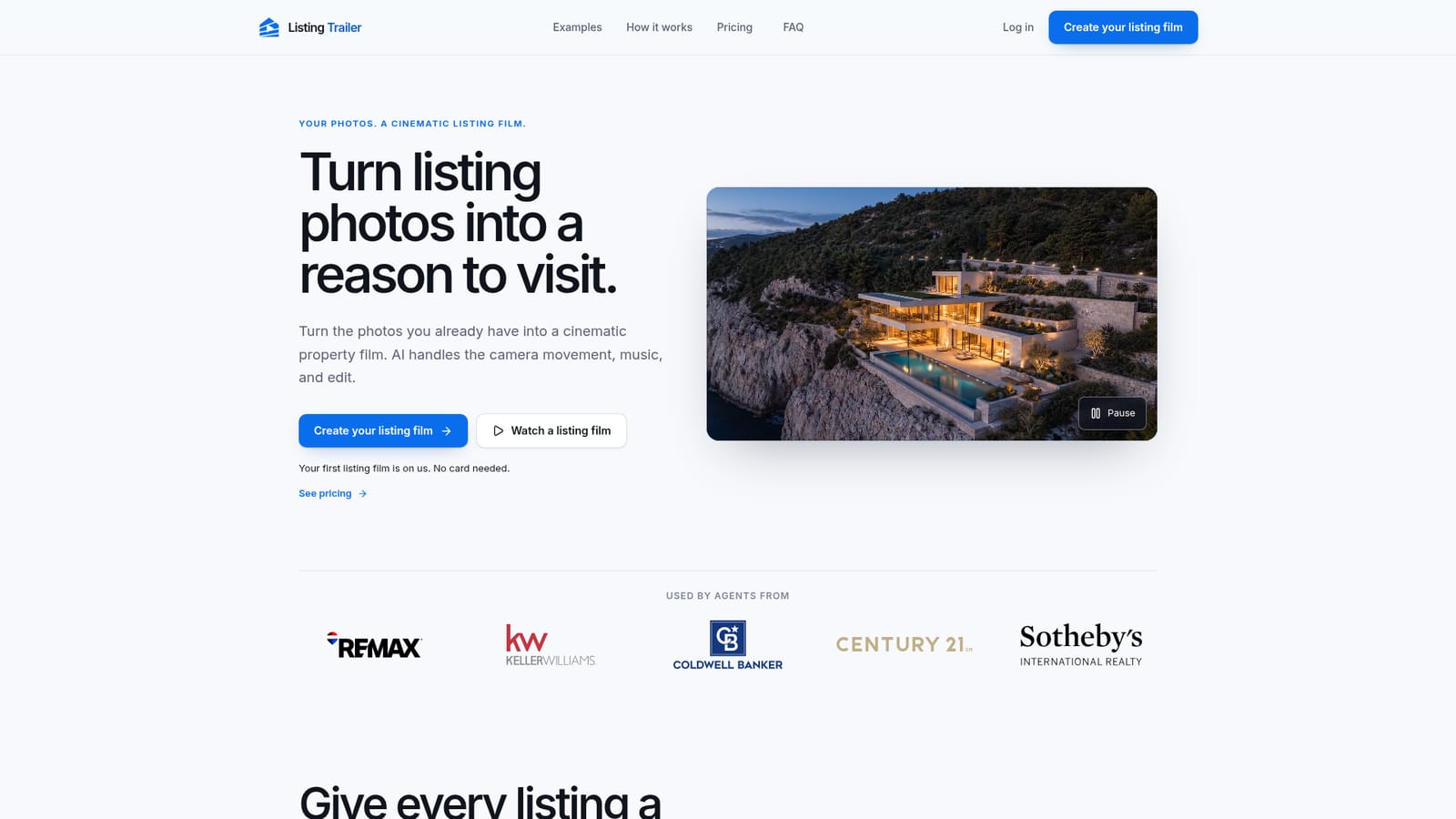 Listing Trailer — Start a listing film