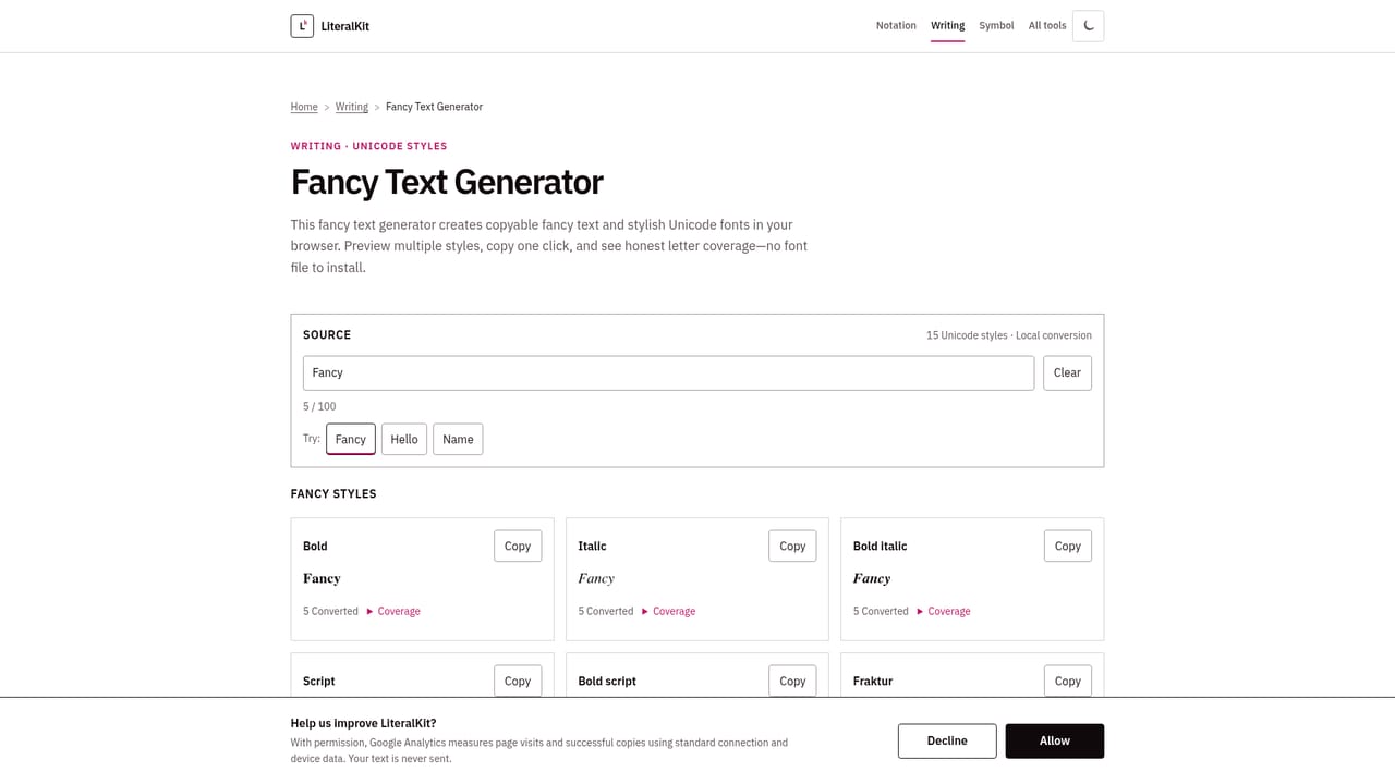 LiteralKit — Copy the result