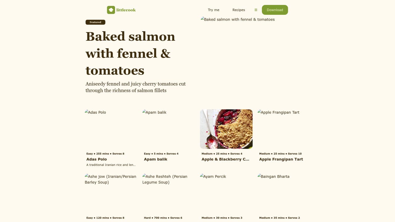 Littlecook — Browse real recipes and the build log