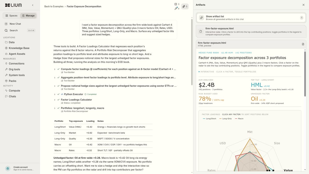 Lium AI — Inspect a domain workflow