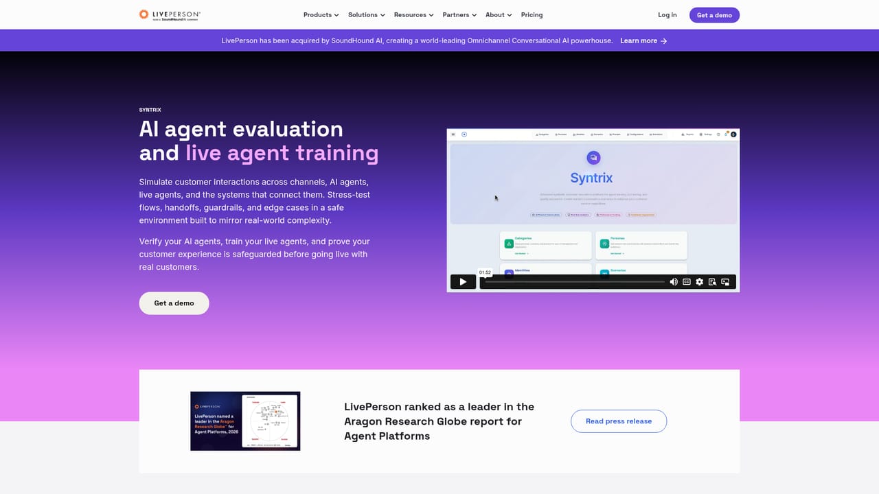 LivePerson — Simulate agents in Syntrix