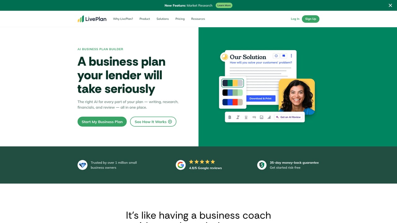 LivePlan — Draft the business plan