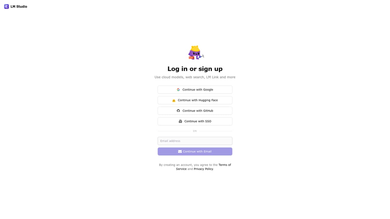 LMStudio — Create an account