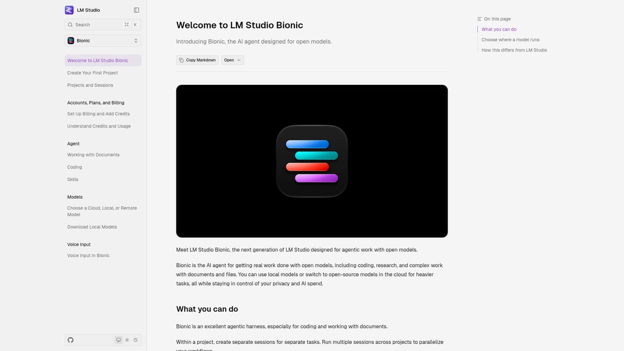 LMStudio — Read the Bionic docs