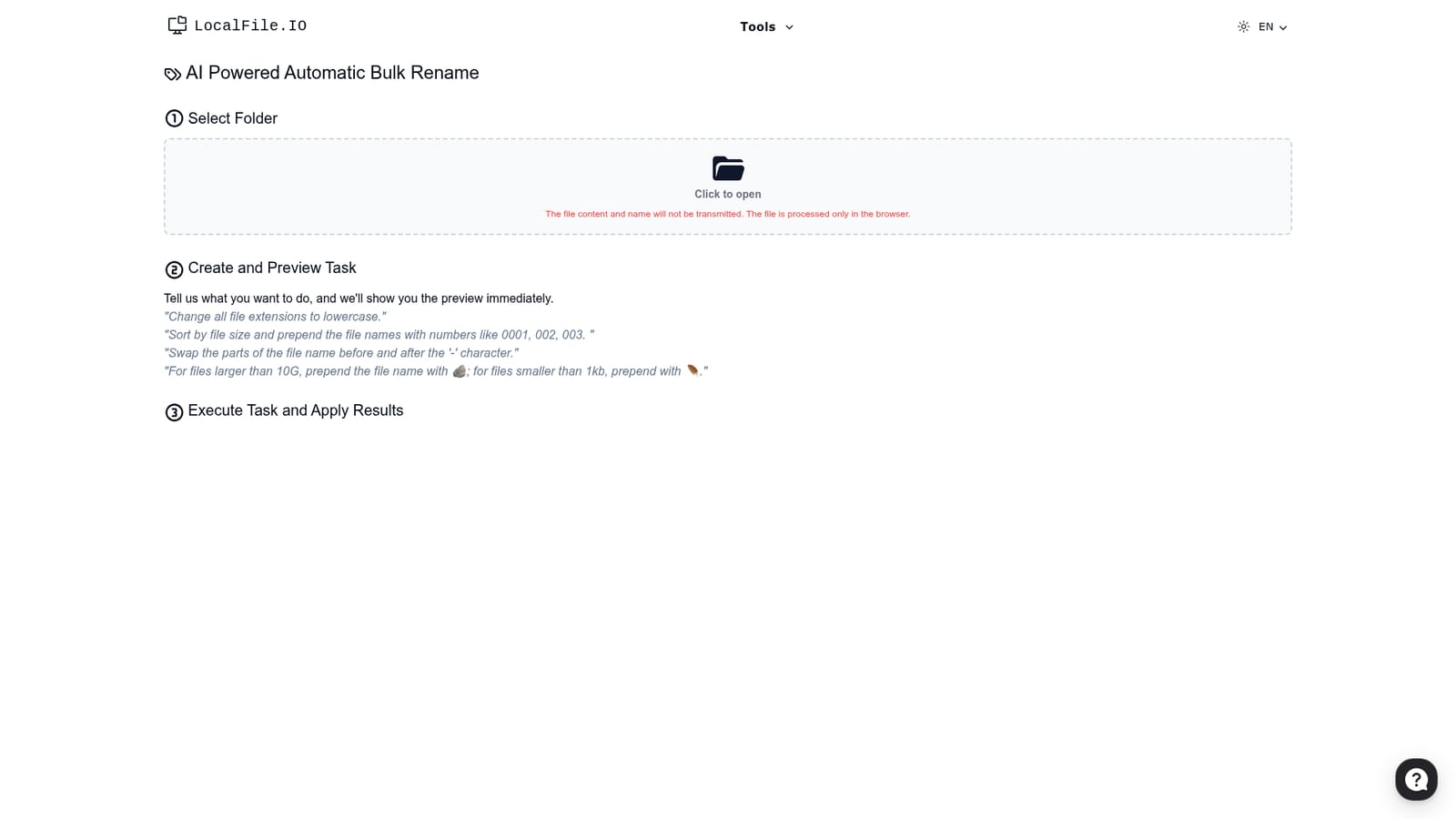 LocalFile.io — Open the renamer